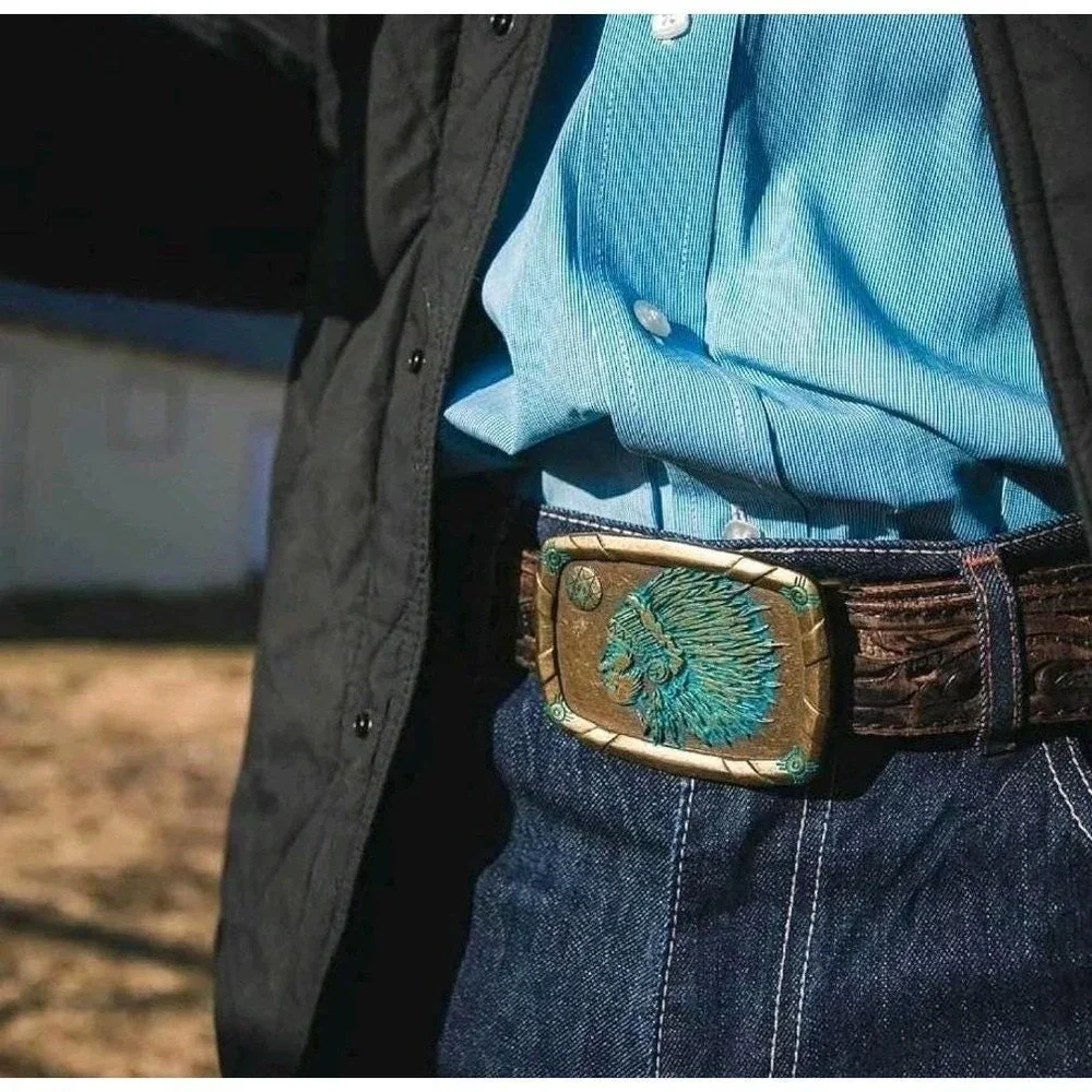 Montana Silversmiths Woven Traditions‎ Native Chief Heritage Buckle MSRP $50 New
